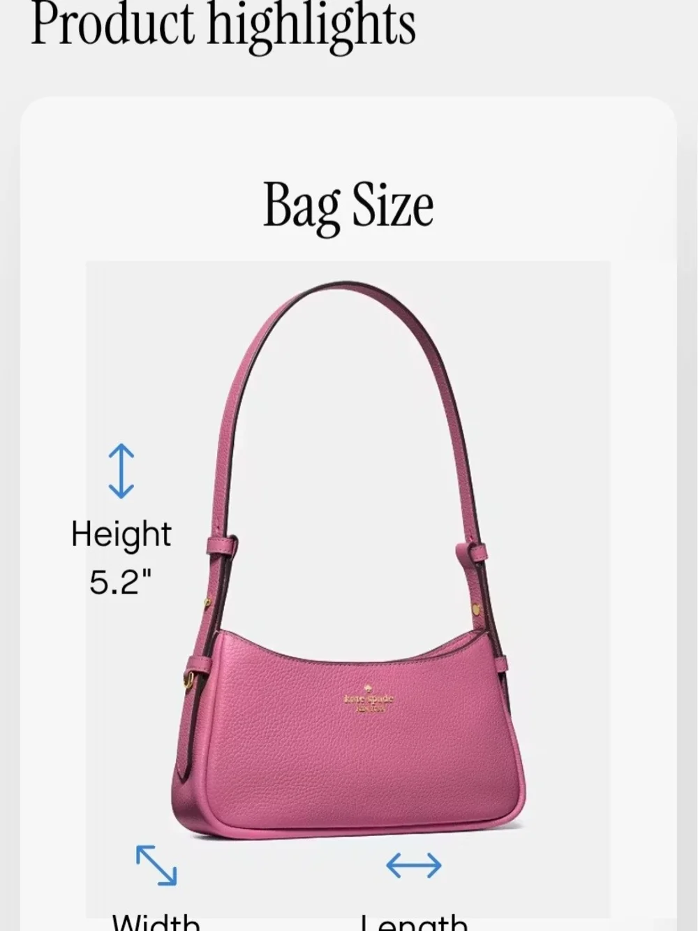Kate Spade Juliette Pink Shoulder Bag - New